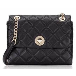 Kate Spade New York Natalia Flap Crossbody Shoulder Bag Clutch Medium Black